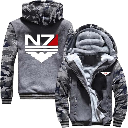 VGFSVGDD Herren Winter Bomberjacke Für .N .7 Winddicht Baseballmantel Lang Lose Fluganzug Jacke Durchgehender Reißverschluss Langarm Stand Up Kragen Lässig Herbst von VGFSVGDD