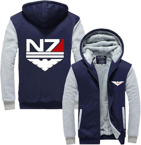 VGFSVGDD Herren Winter Bomberjacke Für .N .7 Winddicht Baseballmantel Lang Lose Fluganzug Jacke Durchgehender Reißverschluss Langarm Stand Up Kragen Lässig Herbst von VGFSVGDD