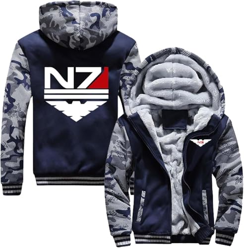 VGFSVGDD Herren Winter Bomberjacke Für .N .7 Winddicht Baseballmantel Lang Lose Fluganzug Jacke Durchgehender Reißverschluss Langarm Stand Up Kragen Lässig Herbst von VGFSVGDD