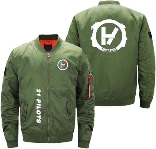 VGFSVGDD Herren Winter Bomberjacke Für 21 P I.lo T. S Winddicht Baseballmantel Lang Lose Fluganzug Jacke Durchgehender Reißverschluss Langarm Stand Up Kragen Lässig Herbst von VGFSVGDD