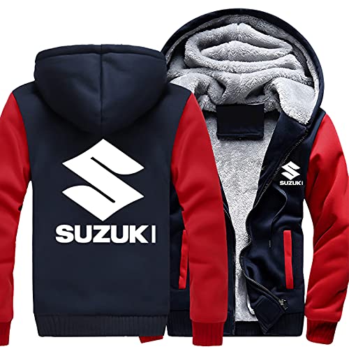 VGFSVGDD Herren Winter Bomberjacke Für S.U.Z.UK.I Winddicht Baseballmantel Lang Lose Fluganzug Jacke Durchgehender Reißverschluss Langarm Stand Up Kragen Lässig Herbst von VGFSVGDD