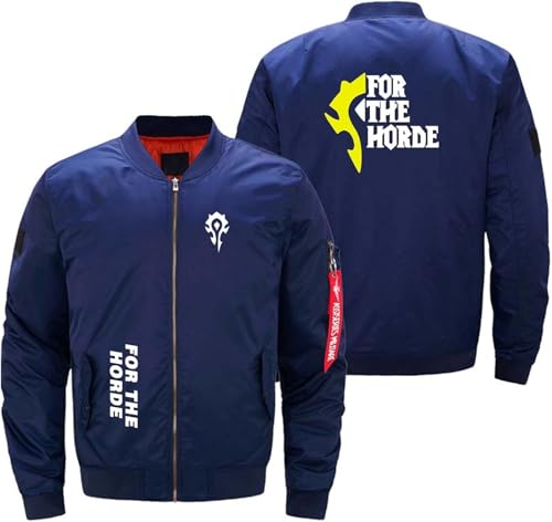 VGFSVGDD Herren Winter Bomberjacke Für T.h .e H .or. D.e Winddicht Baseballmantel Lang Lose Fluganzug Jacke Durchgehender Reißverschluss Langarm Stand Up Kragen Lässig Herbst von VGFSVGDD