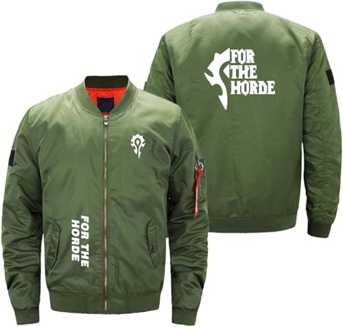 VGFSVGDD Herren Winter Bomberjacke Für T.h .e H .or. D.e Winddicht Baseballmantel Lang Lose Fluganzug Jacke Durchgehender Reißverschluss Langarm Stand Up Kragen Lässig Herbst von VGFSVGDD