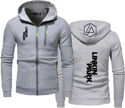 VGFSVGDD Solide Farbe Hoodie Mantel für Männer von Li.n..k.in P.a..rk Frühling und Herbst Fitness Wear Full Zip Tops Hoody von VGFSVGDD