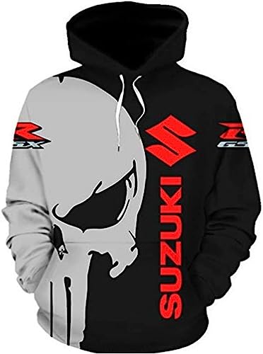 VGFSVGDD Unisex Kapuzenpullover Pull Over Sweatshirts 3D für S.u.z.u.k.i Druck Kapuzenoberteile lässig Langarm Motorrad Hoodie Sport von VGFSVGDD