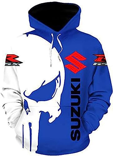 VGFSVGDD Unisex Kapuzenpullover Pull Over Sweatshirts 3D für S.u.z.u.k.i Druck Kapuzenoberteile lässig Langarm Motorrad Hoodie Sport von VGFSVGDD