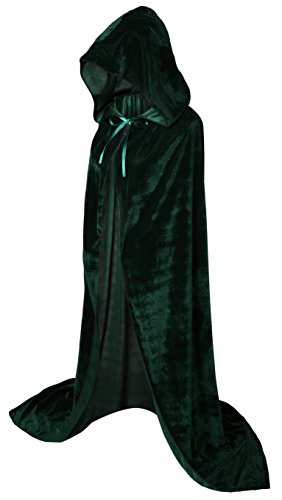 VGLOOKO Voller Länge Kapuzen Umhang Unisex Erwachsene Samt Cape Cosplay Kostüme für Karneval und Halloween 59“ von VGLOOK