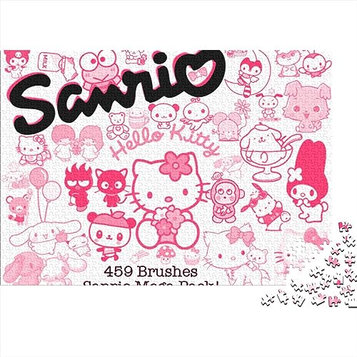 1000 Teile Puzzle Für Erwachsene Hello Kitty Puzzle Filmplakat-Puzzles Familienpuzzlespiel Stressabbau Schwieriges Herausforderungspuzzle Für Erwachsene (Größe 75X50CM) von VHOMES