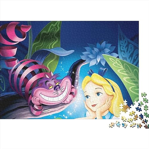 Alice Im Wunderland-Puzzle 1000-Teiliges Puzzle Für Erwachsene Teenager Holzpuzzle Spielzeugspiel Entdecken Sie Kreativität Und Problemlösung (75X50cm) von VHOMES