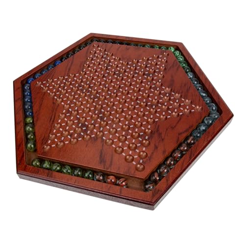 1 Satz Hexagon Holz Checkers Label Chinesische Strategiespiele Brettspiele Für Kinder Dame-tischspiel Halma-brettspiel Partytisch-brettspiel Lernspielzeug Für Kinder Glas Brown VICASKY von VICASKY