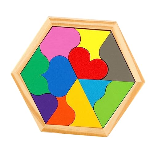 1 Satz Holzpuzzles für Kinder Rätsel für Erwachsene Kidcraft-Spielset Puzzles für Kinder sicherheitsleine Kinder Puzzle holzrätsel kinderspielzeug Geometrie Rätsel Hölzern Colorful VICASKY von VICASKY