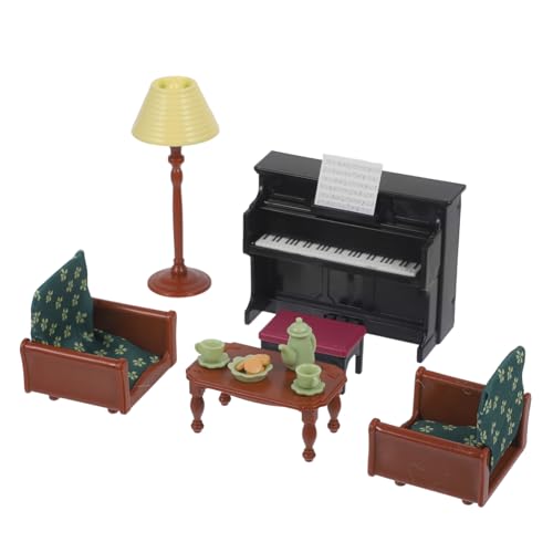 1 Satz Klaviersofa- Zubehör Für Puppenhäuser Spielzeugfiguren Dekoration Miniaturmöbel Miniaturmodell Miniaturornament Miniaturvorräte Mini-Klavier Piano-Modell Abs VICASKY von VICASKY