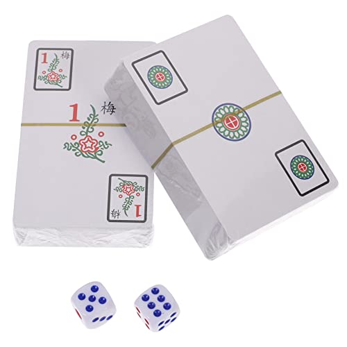 1 Satz Mahjong-Poker Zarte Mini-Mahjong-Karte Chinesisches Mahjong Chinesische Partykarten Spielsachen Für Mahjong-Karten Mahjong-Spielzeug Requisiten Für Reisespiele Papier VICASKY von VICASKY