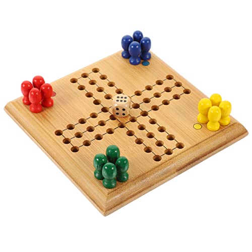 1 Satz Mini-Ludo interessantes Schachspielzeug Tischschachspielzeug Schachspiele für Kinder jucarii pentru copii hühner Spielzeug Brettspiel für Kinder kognitives Spielzeug Bambus VICASKY von VICASKY