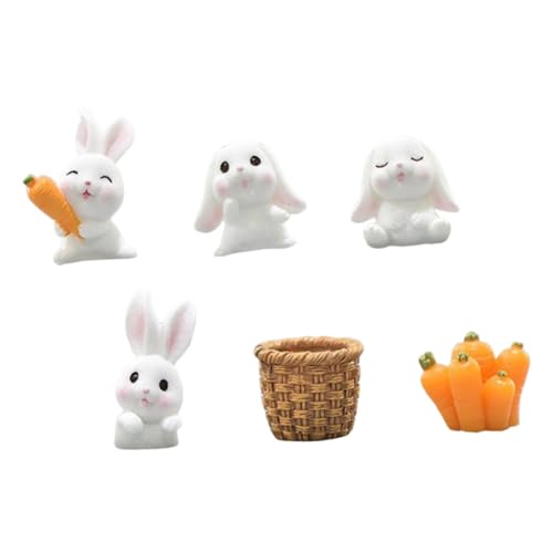 1 Set Mini Hasenstatue Miniaturen Hasen Miniatur Set Kaninchen Desktop Dekoration Winzige Kaninchenfiguren Mini Hasenfiguren Aus Kunstharz Kreatives Kaninchenhandwerk VICASKY von VICASKY