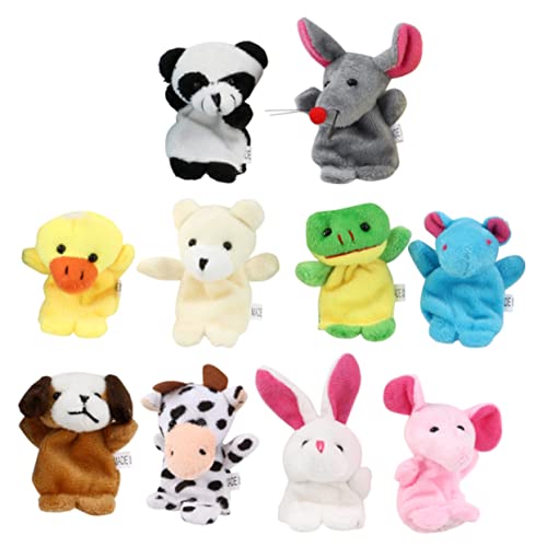 10 Stück Fingerpuppe Spielzeug Puppen Stofftier Panda Puppe Plüschtier Handpuppe Tier Fingerspielzeug Stoffschwein Plüschtier Frosch Tier Hand Fingerpuppe Figuren Fingerspielzeug VICASKY von VICASKY