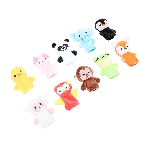 10St Fingerpuppe Spielzeug plüschtier Toy playdoo Sets pucktuch tierwesen The Animal kucheltier nicturnal Animals Kinder Puppen puppentrage Tiere spielsachen PP Baumwolle VICASKY von VICASKY