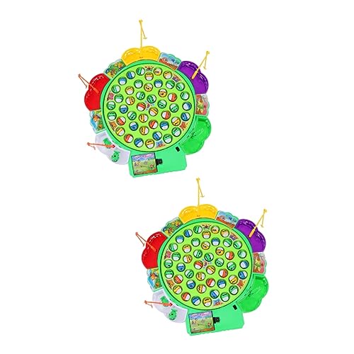 2 Sätze Angelrolle Spielzeug Elektrisches Angelspielzeug Farbsortierspielzeug Indoor-Spielzeug Magnetisches Angelspiel Regenbogen-Clip-perlen-Puzzle Outdoor-Spielzeug Plastik VICASKY von VICASKY