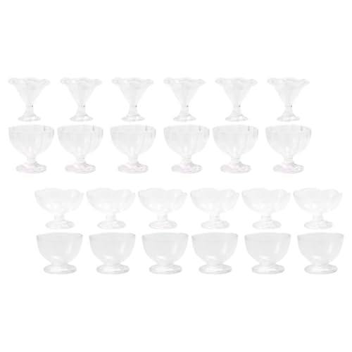 24st Mini-Tasse Dessertschalen Auf Fuß Mini-Essen Miniatur Mini-möbelmodell Eisbecher Im Maßstab 1:12 Tassenmodell Selber Machen Mini-hausornamente Kochgeschirr-Modell PVC VICASKY von VICASKY