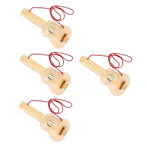 4 Sets Holz Ukulele Kinderspielzeug Kinderspielzeug Gitarren Miniatur Ukulele Bausätze Ukulele Saiteninstrument Ukulele Montagezubehör DIY Kleine Gitarre Kinder Ukulele VICASKY von VICASKY