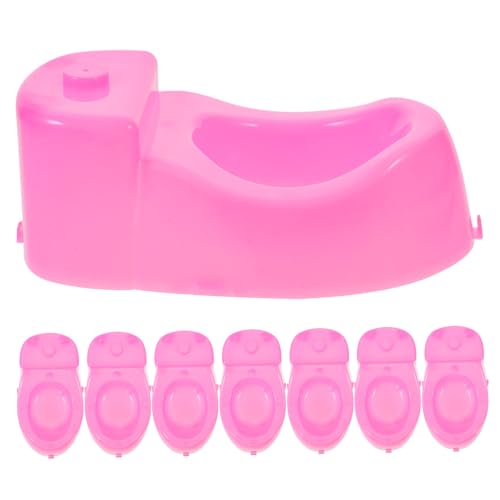 8St Puppentoilette Spielzeug Toys Bathroom Micro The Edith Eger Mini-Töpfchen Mini-Haustoilette Mini-Hausmöbel Mini-Basteldekore Zubehör für Puppenhausmöbel Plastik Rosa VICASKY von VICASKY