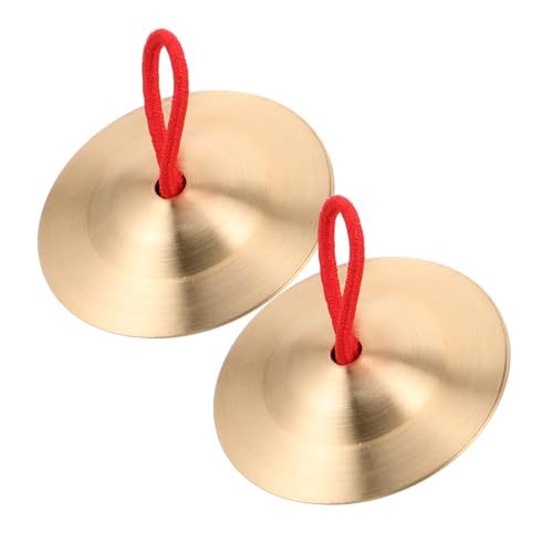 VICASKY 1 Paar Fingerbecken Aus Bronze Ovaler Ärmel Spurloses Badezimmerregal Vibrationssieb-staubwedel Musikalische Fingerbecken Kambodschanische Rätsel Musikbecken Golden Kupfer von VICASKY