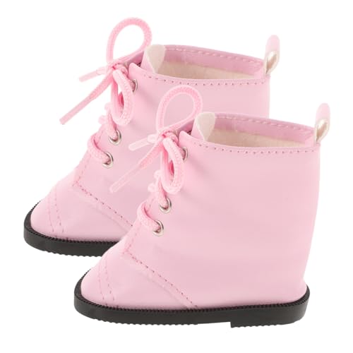 VICASKY 1 Paar Puppenstiefel Puppe dekorative Schuhe Miniatur-Schuhe Zubehör zur Herstellung von Puppenspielzeug puppenschuhe Schuhe Puppe Dekor Steppschuhe für Mädchenpuppen Rosa von VICASKY