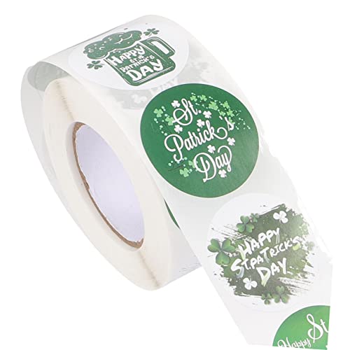 VICASKY 1 Rolle St. Patrick-Aufkleber -siegel-Aufkleber Partygeschenk Umschlagaufkleber Aufkleber Für Geschenketiketten St Patricks Day Abziehbilder Plastik Dark Green von VICASKY