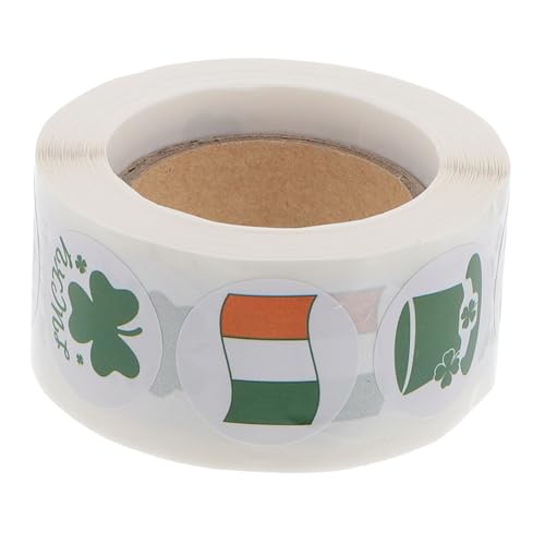 VICASKY 1 Rolle St. Patricks Day geschenksticker Sticker dekorative Sticker Handkontoaufkleber dekoaufkleber st. Patricks Siegeletikett DIY dekorativer Aufkleber Papier von VICASKY