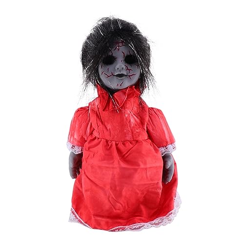 VICASKY 1 STK Sprachaktivierte Induktions-Laufpuppe Zombie gruseliger Geist Horror Halloween Puppen Halloween Spukhaus Requisiten sprachaktivierte Induktionspuppen Plastik von VICASKY