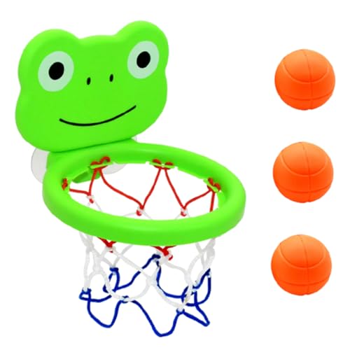 VICASKY 1 Sätze Basketballkorb Mit Saugnapf Badespielzeug Basketballspielzeug Für Babys Sporttrainingsspielzeug Für Kinder Dusch-Basketball-Spielzeug Indoor-Spielzeug Plastik Green von VICASKY