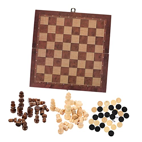 VICASKY 1 Satz 3 1 Internationales Schach magnetisches Reiseschach Schach Spielzeug Kinder schachspiel Schachbrett Kinder Games pädagogisches Schach Schachspiel aus Holz hölzern Brown von VICASKY