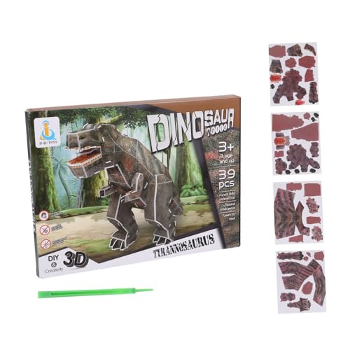 VICASKY 1 Satz 39 Dinosaurier-Puzzle Cartoon-Puzzle-Spielzeug Entwirrungsrätsel Montagerätsel kinderpuzzle Kinder Puzzle rätselbuch Kinder 3D-Puzzle-Spielzeug Papierpuzzlespielzeug Brown von VICASKY