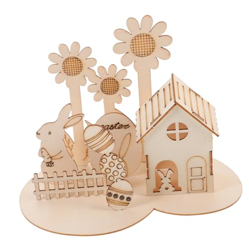 VICASKY 1 Satz 3D-Puzzle-Kaninchen Osterei-Figur Gastgeschenke Für Ostern Tischdeko Für Ostern Osterdekoration Hase Mini-Kaninchen-häschen-Figuren Puzzlematte Lernpuzzle Holz von VICASKY