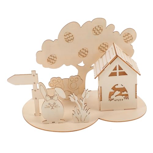 VICASKY 1 Satz 3D-Puzzle-Kaninchen Puzzlematte Lernpuzzle Ostern 3D-Puzzle-Dekoration 3D-montagepuzzle Puzzles Für Kleinkinder Im Alter Von 1-3 Jahren Hölzernes DIY-Puzzle Holz von VICASKY