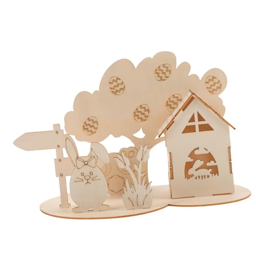 VICASKY 1 Satz 3D-Puzzle-Kaninchen Puzzlematte Spielzeug Ostergeschenk Für Kinder Ostern 3D-Puzzle-Dekoration Hölzernes DIY-Puzzle Lernpuzzle 3D-montagepuzzle Holz von VICASKY