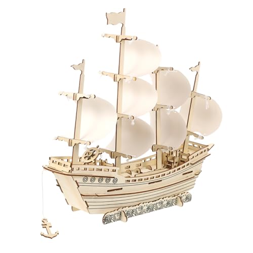 VICASKY 1 Satz 3D-Segelpuzzle DIY Segelschiff Modellbausatz Holzbausatz für Segelschiff Piratenboot-Modell Rätsel Yacht Modell eines Segelbootes aus Holz Puzzle-Montagespielzeug von VICASKY