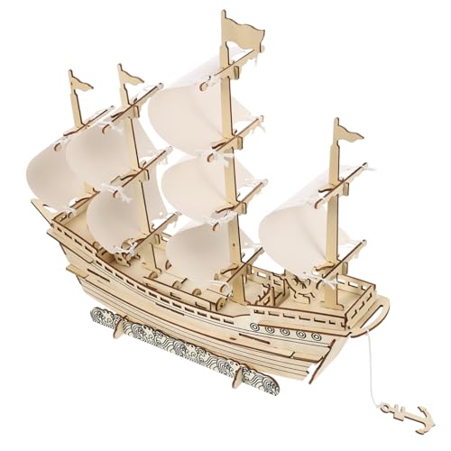 VICASKY 1 Satz 3D-Segelpuzzle Piratenboot-Modell Bausätze zum Bauen Montagerätsel DIY Segelschiff Modellbausatz Holzbausatz für Segelschiff Coole Rätsel für Erwachsene -Segelboot von VICASKY