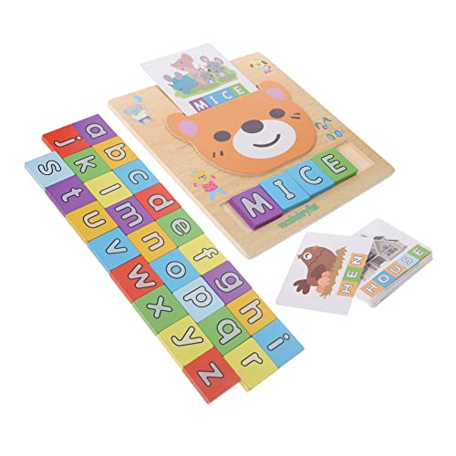 VICASKY Holzbuchstabenblöcke Für Jungen Und Mädchen Alphabet-rechtschreibspiel Babyspielzeug Pädagogisches Denkspiel Kinder Lernspielzeug von VICASKY