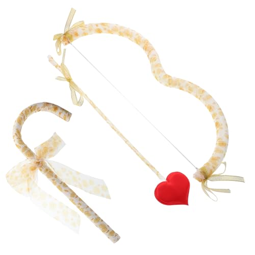 VICASKY 1 Satz Amor- - Und Bogen-Set Mini-Amor-kostüm-Requisite Amor-kostümzubehör Valentinstag Partygeschenke Valentinstag-kostüm, Cosplay-partygeschenk Herz Kostüm Amor Zubehör Stoff von VICASKY