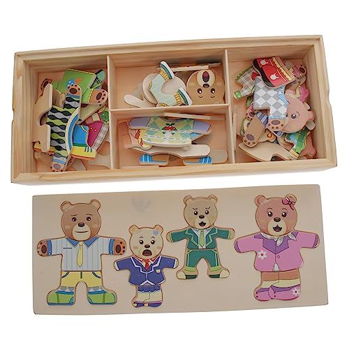 VICASKY 1 Satz Ankleide-Puzzle Rätsel Rätsel Kinderrätsel Kinderspielzeug Puzzle- Für Kinderpuzzle Pädagogisches Puzzlespielzeug Holzrätsel Holzpuzzle Holz von VICASKY