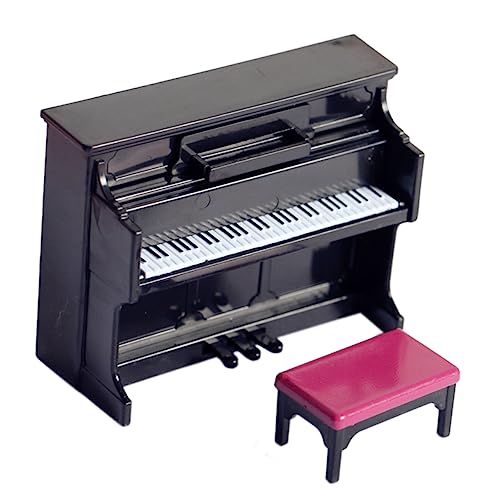 VICASKY 1 Satz Aufrechte Klavierbank für kinderspielzeug Miniature House Decoration Miniature Piano Stool swor Miniatur-Klavierhocker Miniatur-Klavierdekoration pp Black von VICASKY