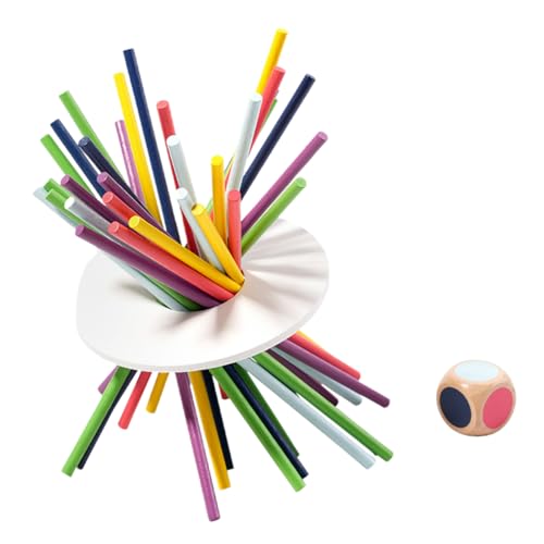 VICASKY Steckspiel Spielzeuge 1 Set Feinmotorik Sinnes Bildung Balancierende Stäbe Für Kognitive Entwicklung Pick up Sticks Spiel Farbenfrohes Holzspielzeug Für Kleinkinder von VICASKY