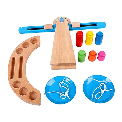 VICASKY 1 Satz Balance Spielzeug für Kinder kinderspielzeug Farbenfrohes Spielzeug Toys Balkenwaage Puzzle-Spielzeug maßstabsgetreues Spielzeug Lernspielzeug aus Holz hölzern Blue von VICASKY