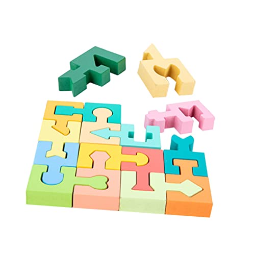 VICASKY 1 Satz Bausteine ​​Puzzle für spielzeuge für für Vorschulkinder Lernblock Formen Vorschulgeometrie Puzzle- interessantes Holz von VICASKY