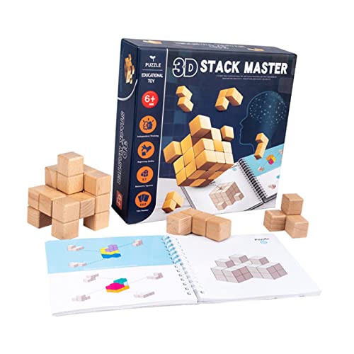 VICASKY 1 Satz Bausteine ​​Spielzeug Stielspielzeug 3D-bausteine BAU Bausteine Lernspielzeug Zum Stapeln Holzbausteine Stapelblöcke Stapelspiele, Spielzeuge Stapelspielzeug Aus Holz Papier von VICASKY