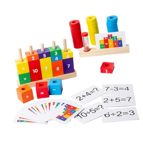 VICASKY 1 Satz Bausteine ​​für Vorschulkinder Passendes Spielzeug Für Kinder Zählspielzeug Aus Holz Holzspielzeug Zahl Kognitives Spielzeug Frühpädagogisches Spielzeug Colorful Papier von VICASKY