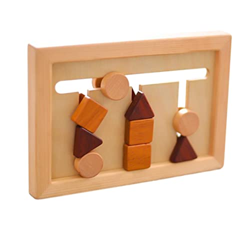 VICASKY 1 Satz Bausteingrafiken Für Kinder Formsortierpuzzle Montessori-Form-Puzzle Stapelspielzeug Lernspielzeug Für Kinder Puzzle Mit Geometrischen Formen Puzzle-Spielzeug Hölzern von VICASKY