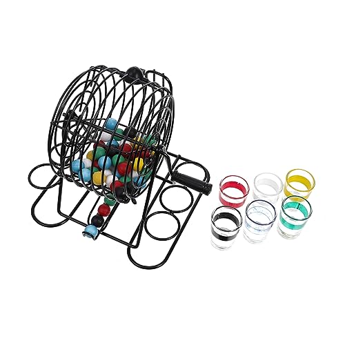 VICASKY 1 Satz Bingo-Lotterie-Maschine Tombola Wein-Kit Trinken Bingo-Karten Tischspiele Board Games brettspiele lustiges Tischspiel praktische Tabletop-Spiele Glas Colorful von VICASKY