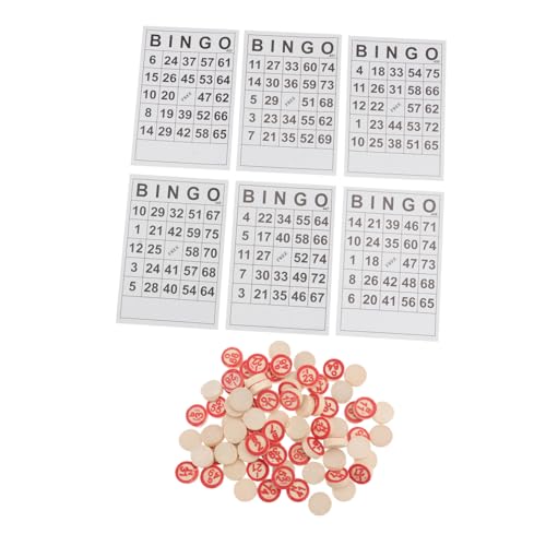 VICASKY 1 Satz Bingo-Spiel interaktives kinderspiel für die Sprachentwicklung Family Game spielzeuge pädagogisches Schachspielspielzeug Bingo Schach Papier Weiß von VICASKY